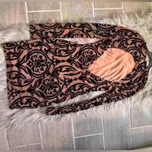 Low back tan and black dress vintage short formal dress